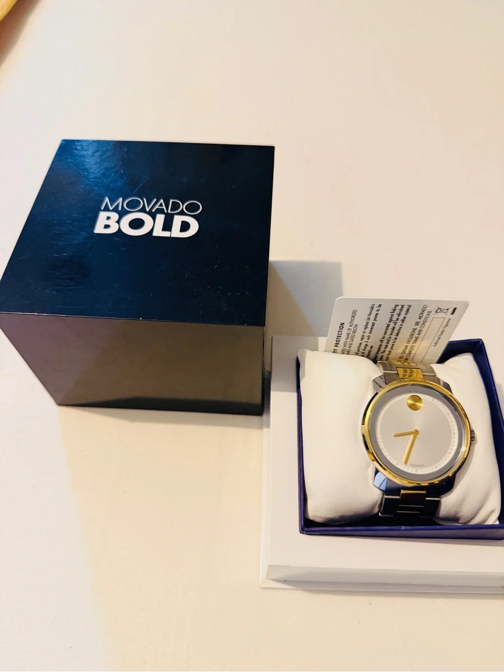 Movado Two-Tone Gold and Silver Minimalist Dial Watch